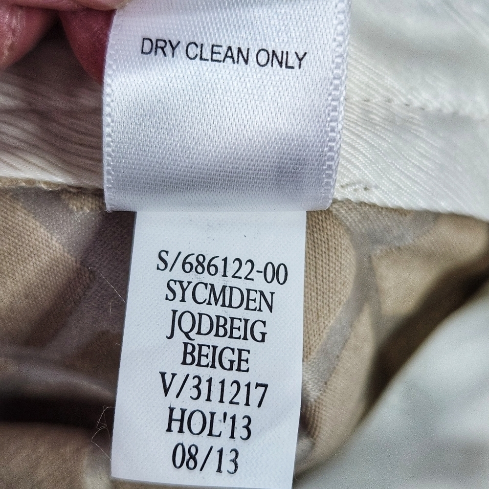 Banana Republic Camden Geometric Print Jaquard Ankle Beige Pants - Picture 8 of 10